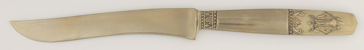 UNF966 (Brass) New French Solid Knife by Unknown Mfg Silver-1