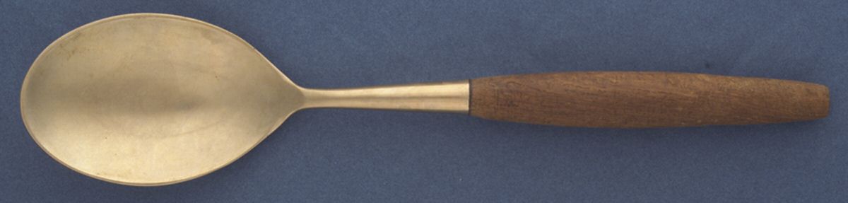 UNF969 (Brass) Solid Serving Spoon by Unknown Mfg Silver-1