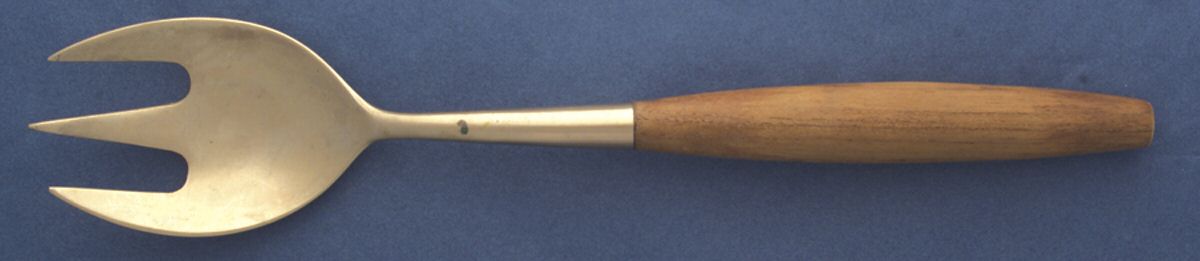 UNF969 (Brass) Solid Salad Serving Fork by Unknown Mfg Silver-1