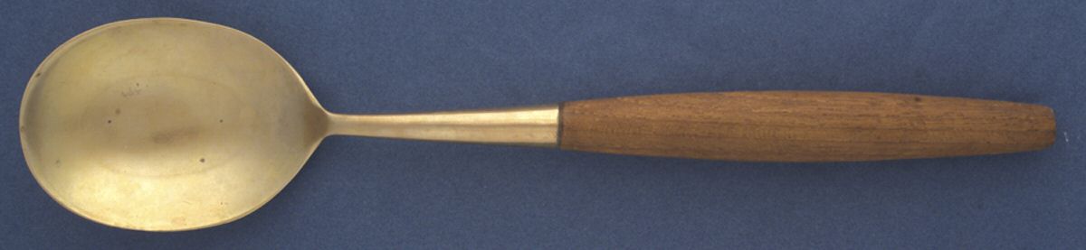 UNF969 (Brass) Solid Salad Serving Spoon by Unknown Mfg Silver-1