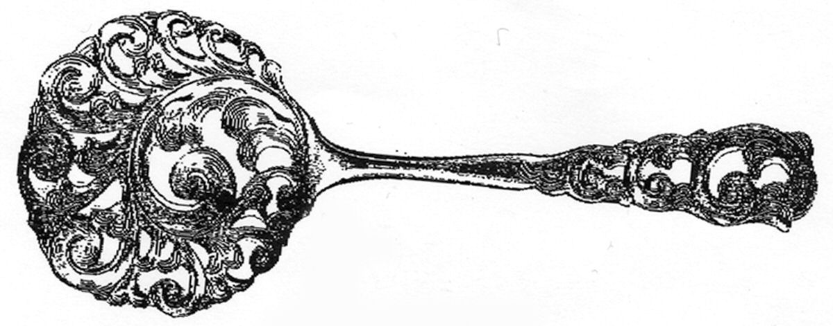 UNF972 (Sterling) Solid Bon Bon Spoon with Pierced Bowl by Unknown Mfg Silver-1