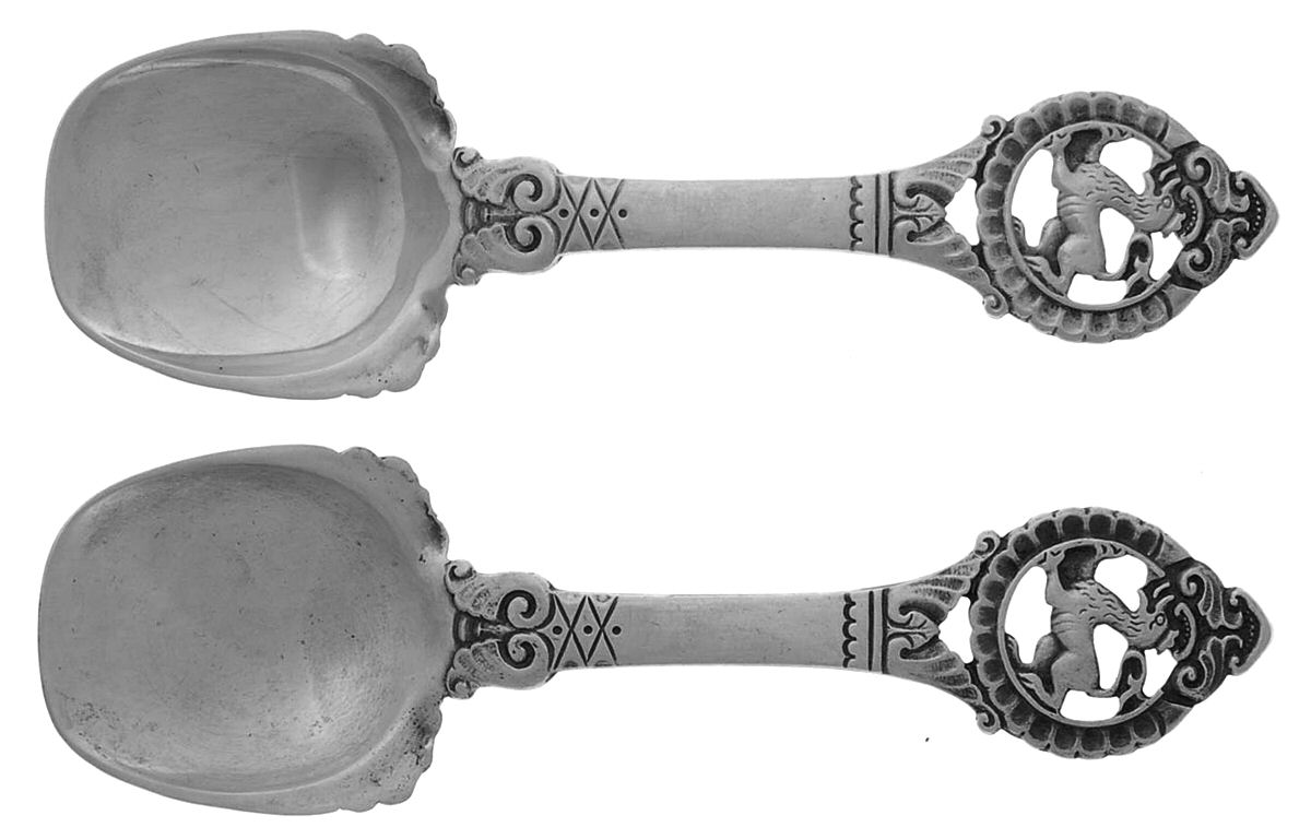 Denmark Sterling Flatware (Set of 2) Sugar Spoons by Unknown Mfg Silver-1