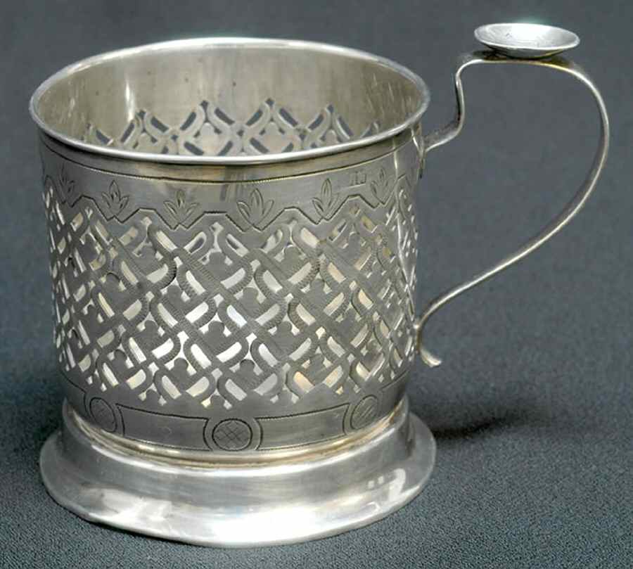 Russia Sterling Hollowware Sterling Tea Cup Holder by Unknown Manufacturer-1