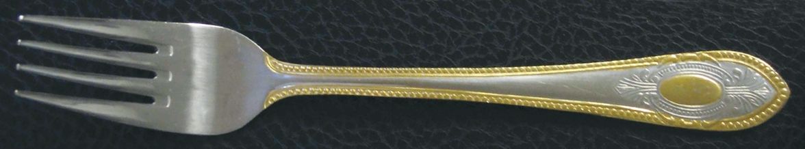 UNF1541 (Stainless, Gold Accent & Cameo) Fork by Unknown Mfg Silver-1