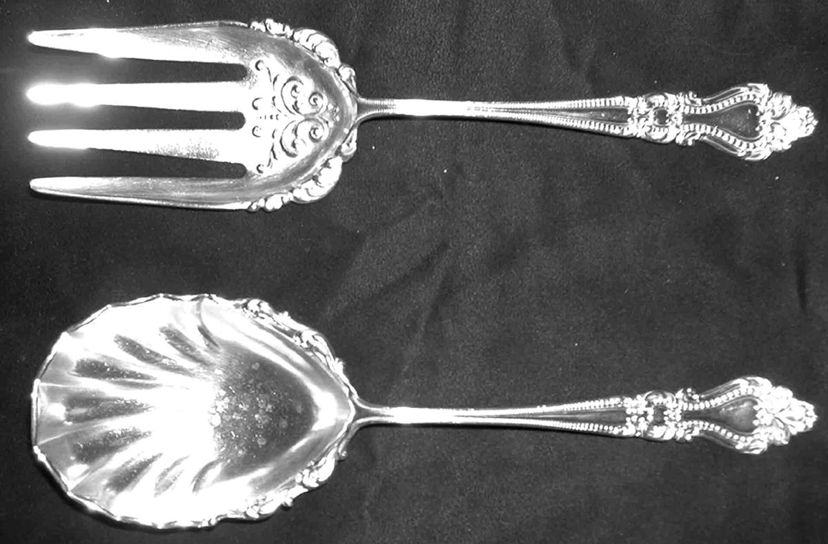 FSG15 (Sterling) (2 Pc) Solid Salad Set by F S Gilbert-1