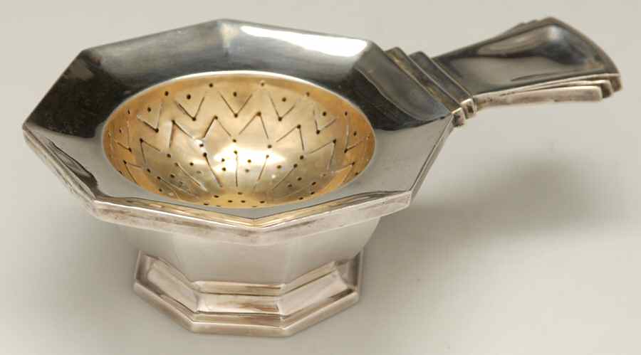 Austria Sterling Hollowware Tea Strainer Over Cup with Stand by Unknown Manufacturer-1