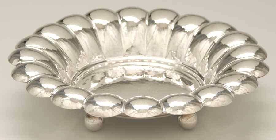 Austria Sterling Hollowware Footed Sterling Round Vegetable Bowl by Unknown Manufacturer-1