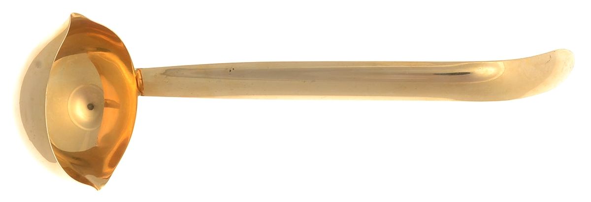 Gold Electroplate Flatware Punch Ladle Solid Piece by Unknown Mfg Silver-1