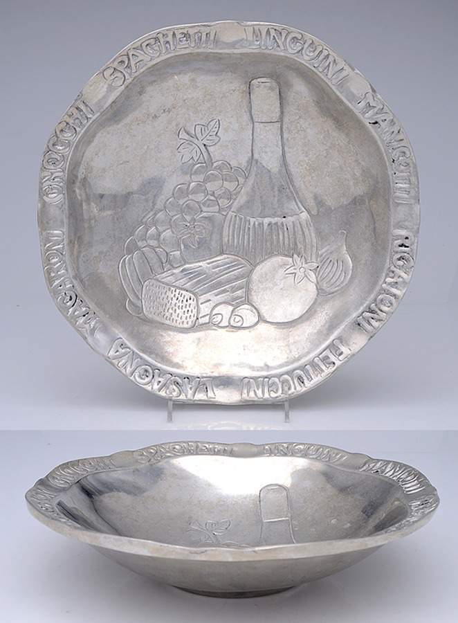 Aluminum Hollowware Round Pasta Serving Bowl by Unknown Manufacturer-1