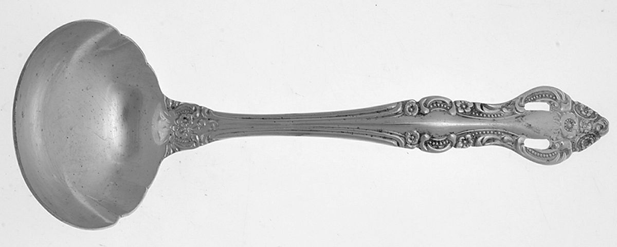 Romantic Rose (Silverplate) Solid Gravy Ladle by Unknown Mfg Silver-1