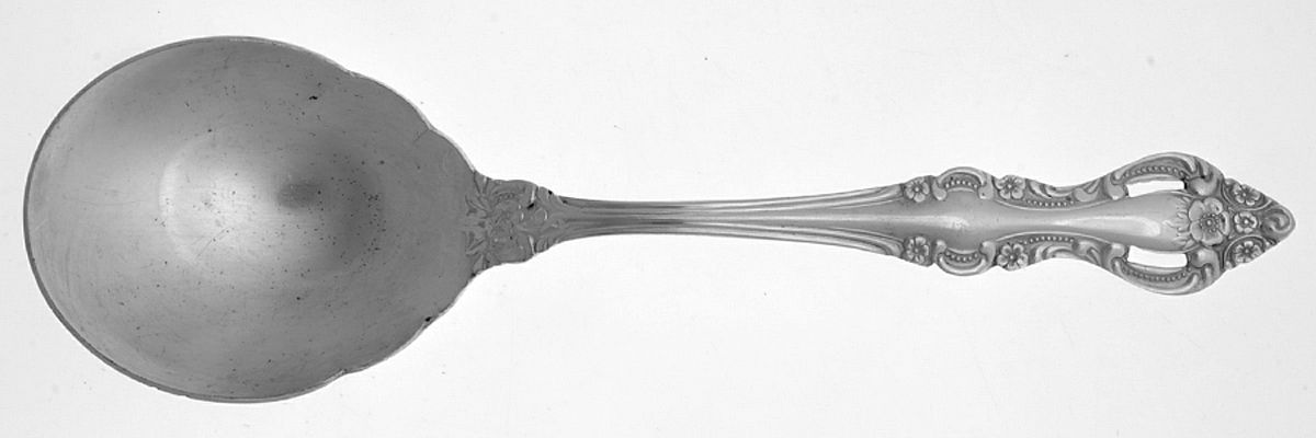 Romantic Rose (Silverplate) Solid Shell Casserole Spoon by Unknown Mfg Silver-1