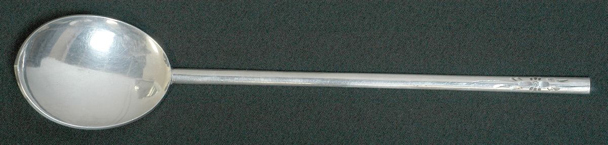 Asian Style Sterling Flatware Solid Serving Spoon by Unknown Mfg Silver-1