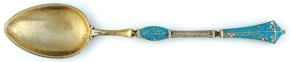 Norway Sterling Flatware Enameled Demitasse Spoon by Unknown Mfg Silver-1