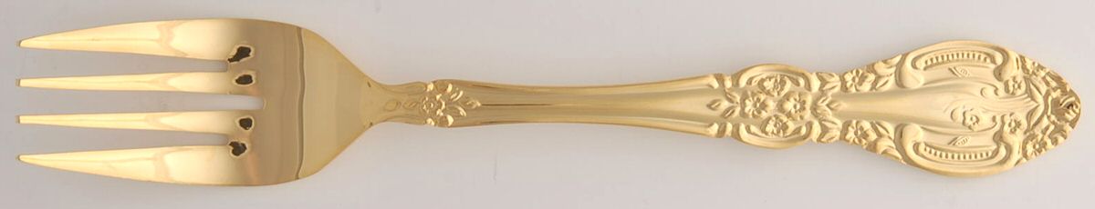Springtime (Gold Electroplate) Individual Salad Fork by Unknown Mfg Silver-1