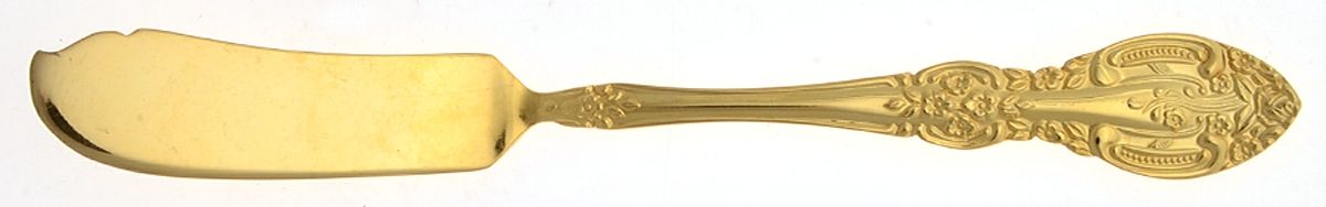 Springtime (Gold Electroplate) Flat Handle Master Butter Knife by Unknown Mfg Silver-1
