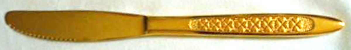 Clover Hill (Gold Electroplate) Modern Solid Knife by Unknown Mfg Silver-1