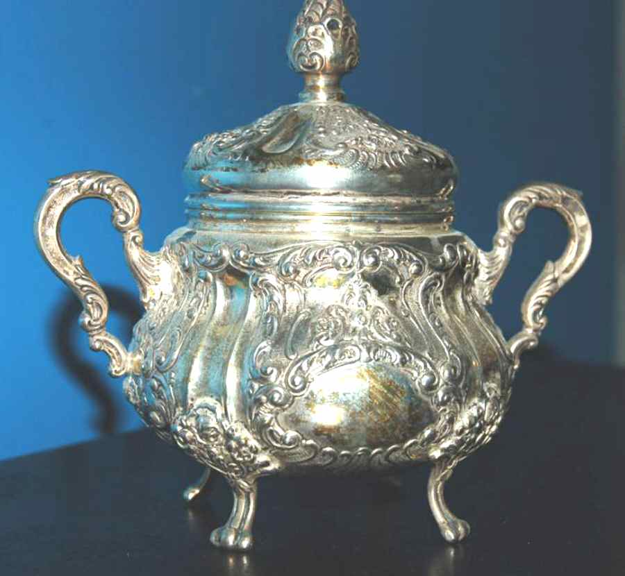 800-3 (Sterling, Hollowware) Sugar Bowl & Lid by Unknown Manufacturer-1