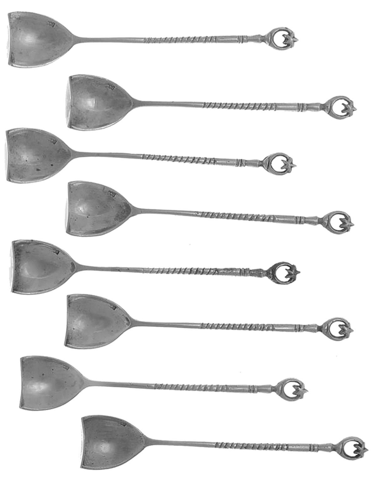 UNF731 (Sterling) Small Solid Indiv Drink Mixing Spoon - Set of 8 by Unknown Mfg Silver-1