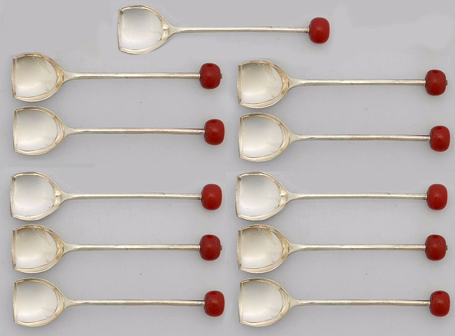 France Silverplate Flatware Individual Hors D'Oeuvre Spoon - Set of 11 by Unknown Mfg Silver-1