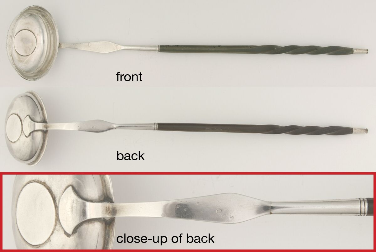 European Style Sterling Flatware Toddy Ladle with Baleen Handle by Unknown Mfg Silver-1
