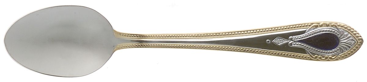 UNF1541 (Stainless, Gold Accent, Blue Cameo) Teaspoon by Unknown Mfg Silver-1