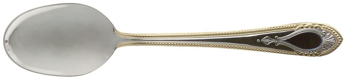 UNF1541 (Stainless, Gold Accent, Blue Cameo) Place/Oval Soup Spoon by Unknown Mfg Silver-1