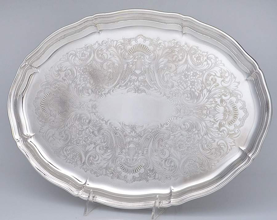 England Silverplate Hollowware 14" Oval Serving Platter by Unknown Manufacturer-1