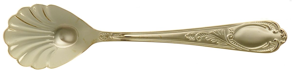 UNF1571 (Gold Electroplate) Sugar Shell Spoon by Unknown Mfg Silver-1