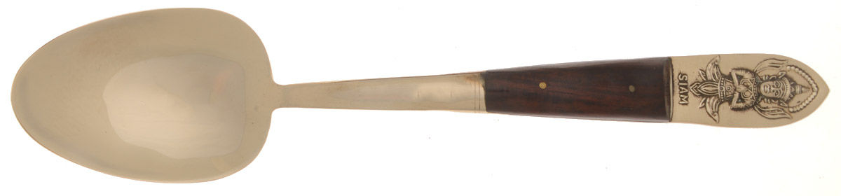 Siam-Brown (Brass)-Brown Handle Tablespoon (Serving Spoon) by Unknown Mfg Silver-1