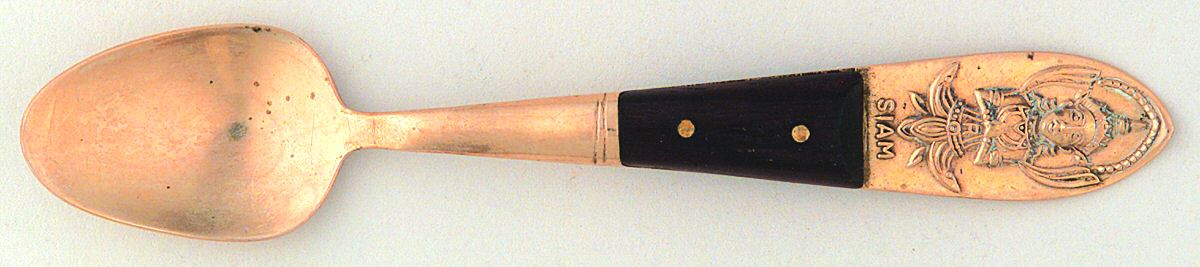 Siam-Brown (Brass)-Brown Handle Demitasse Spoon by Unknown Mfg Silver-1