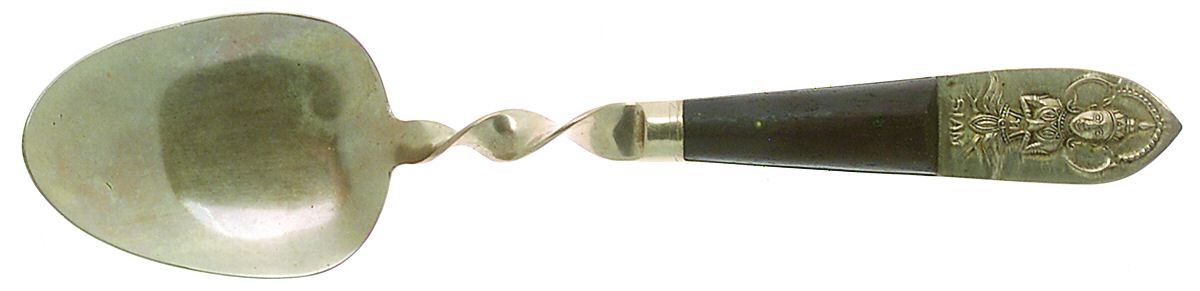 Siam-Brown (Brass)-Brown Handle Tablespoon (Serving Spoon) by Unknown Mfg Silver-1