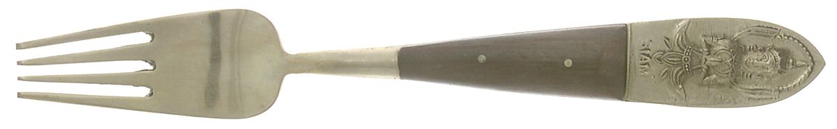 Siam-Brown (Brass)-Brown Handle Fork by Unknown Mfg Silver-1
