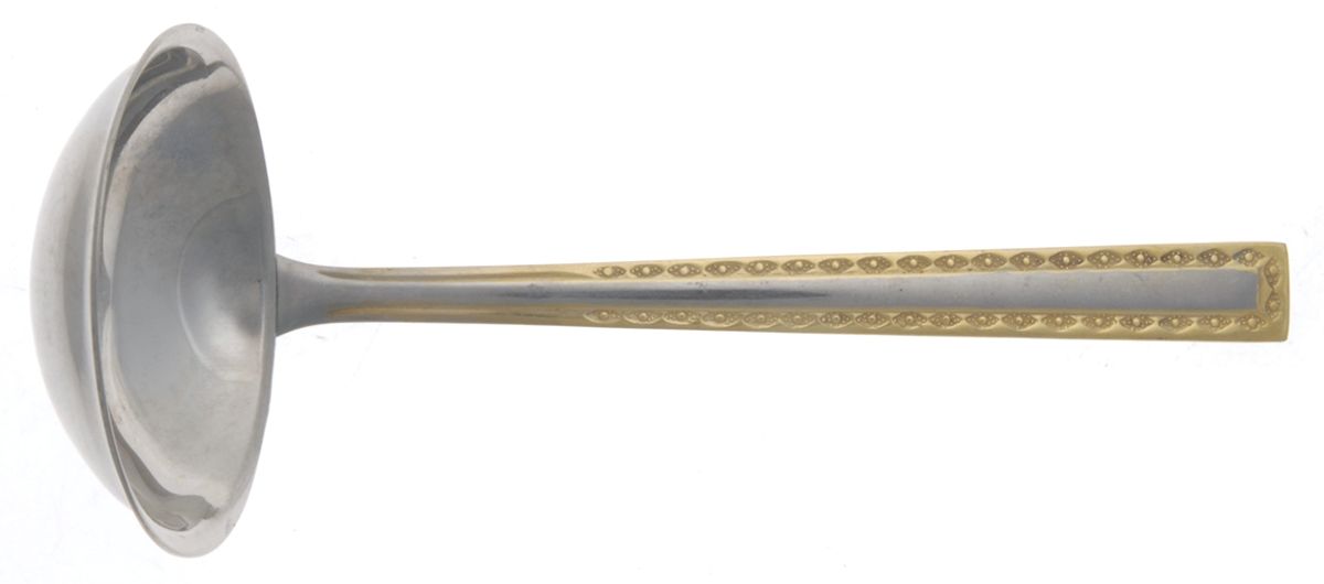 UNF1524GO (Stainless, Gold Accent) Solid Gravy Ladle by Unknown Mfg Silver-1