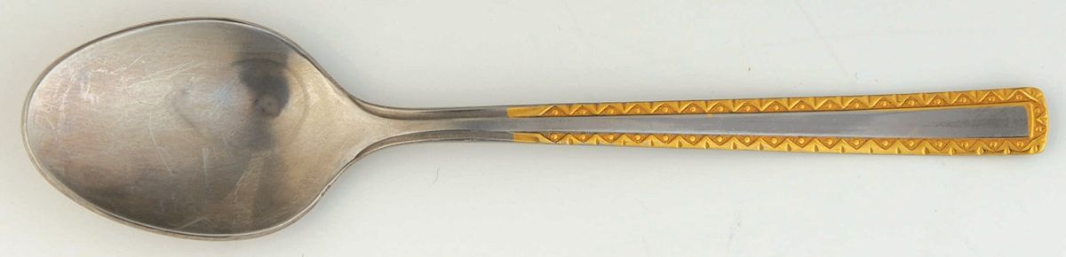 UNF1524GO (Stainless, Gold Accent) Five O'Clock Teaspoon by Unknown Mfg Silver-1