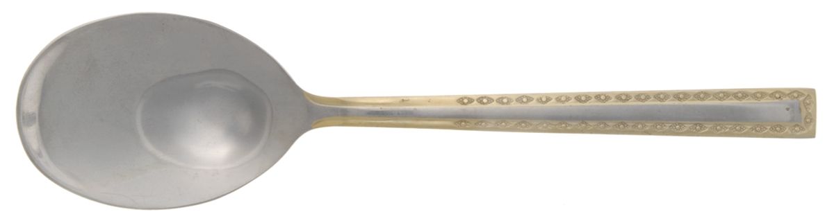 UNF1524GO (Stainless, Gold Accent) Solid Smooth Casserole Spoon by Unknown Mfg Silver-1
