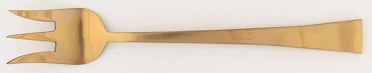 UNF1178 (Bronzeware) Medium Solid Cold Meat Serving Fork by Unknown Mfg Silver-1