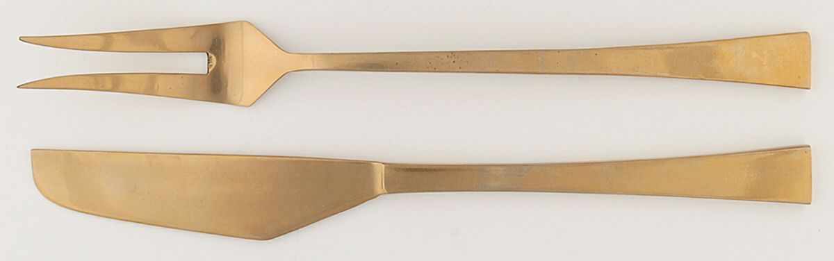UNF1178 (Bronzeware) Small Stainless Blade 2-Piece Steak Carving Set by Unknown Mfg Silver-1
