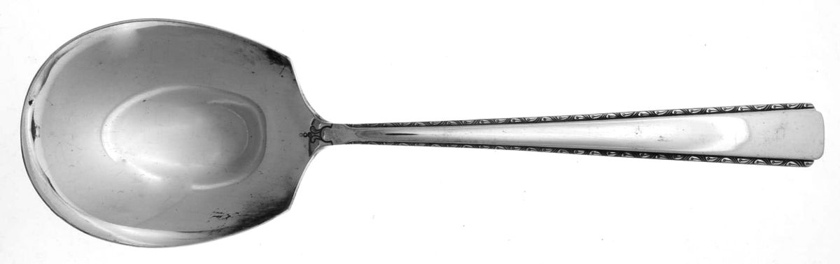 UNF737 (Nickel) Solid Smooth Casserole Spoon by Unknown Mfg Silver-1