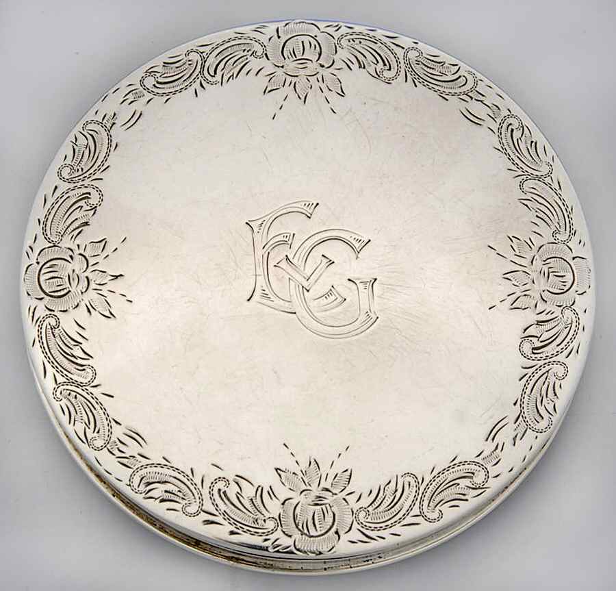 European Sterling Hollowware Compact with Mirror by Unknown Manufacturer-1