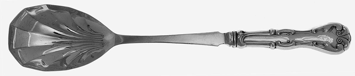 UNF1199 (Sterling) Spoon-Salad Serving/Pearl Handle,Silverplated Bowl by Unknown Mfg Silver-1