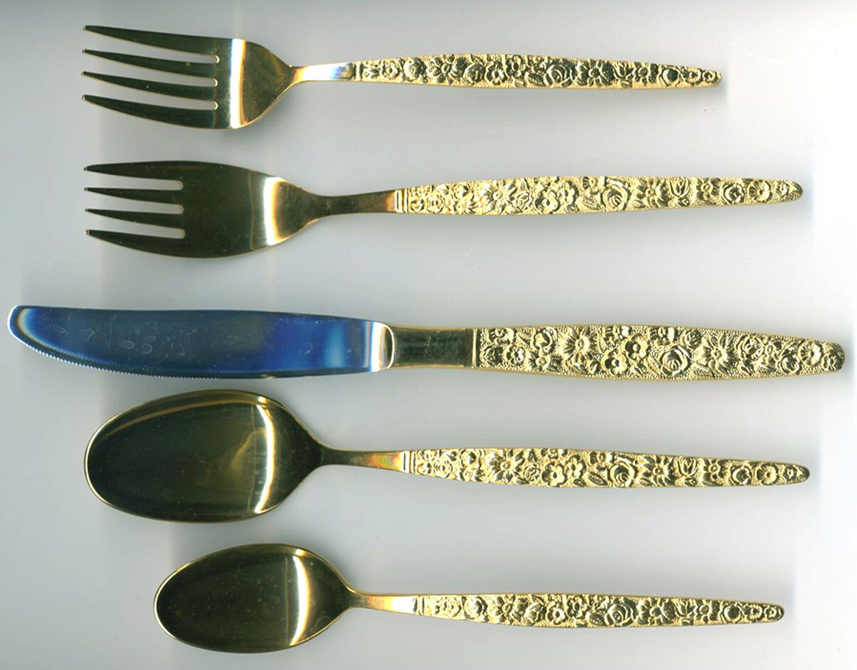 UNF1202 (Gold Electroplate) Fork by Unknown Mfg Silver-1