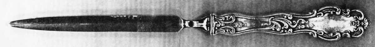 UNF1874 (Silverplate) Letter Opener with Stainless Blade by Unknown Mfg Silver-1