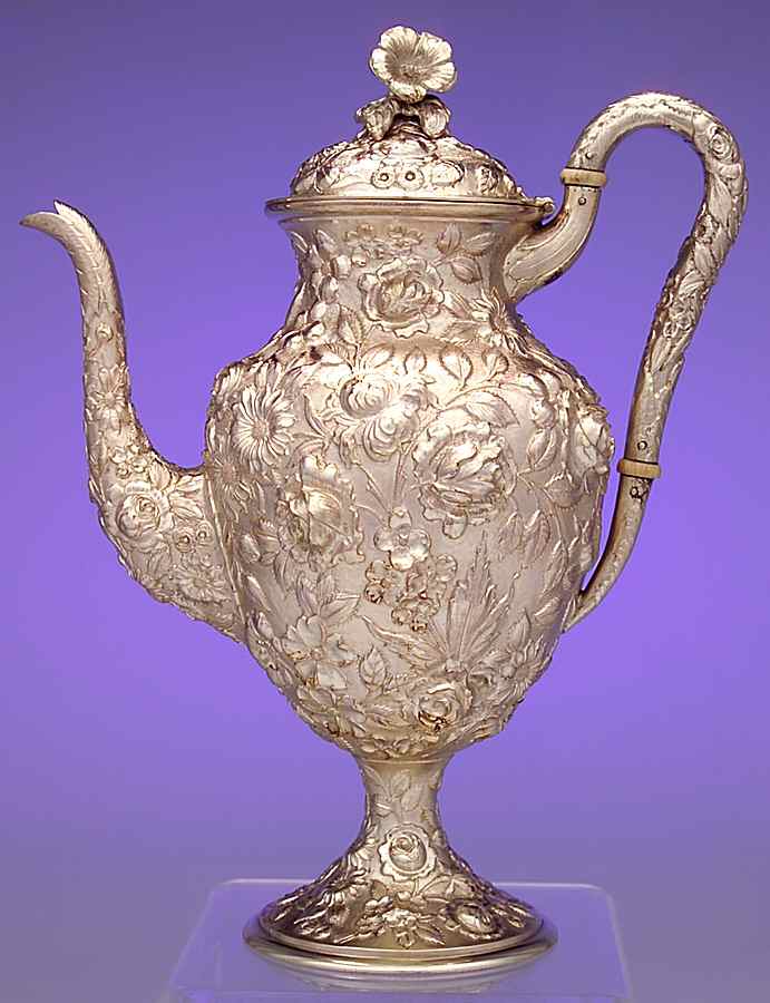 Repousse Style (Sterling Hollowware) Teapot by Unknown Manufacturer-1