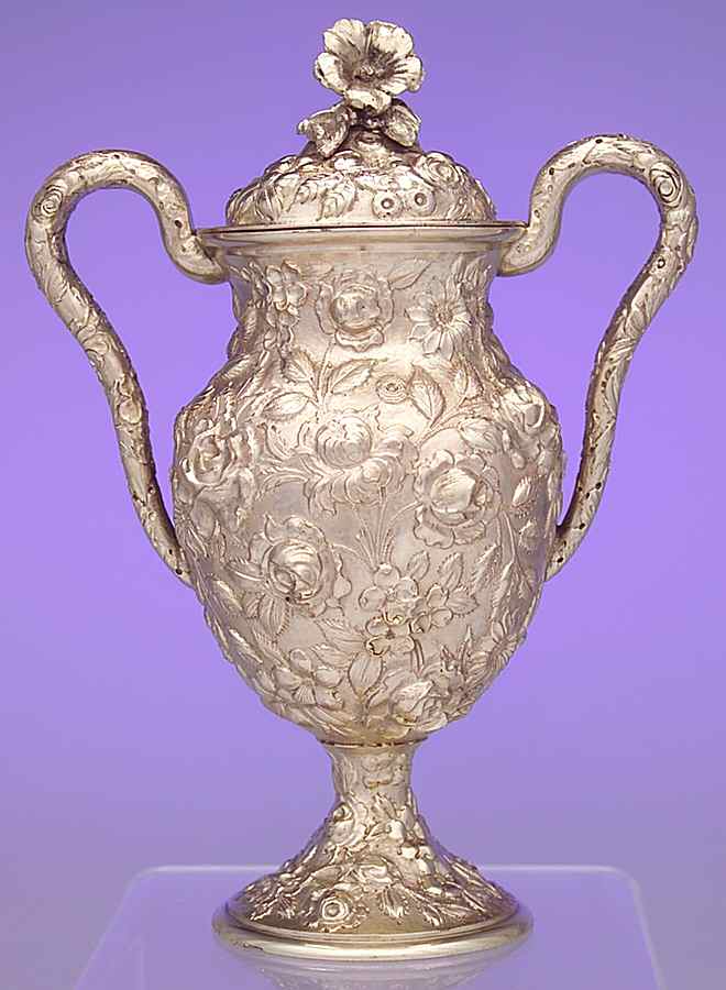 Repousse Style (Sterling Hollowware) Sugar Bowl & Lid by Unknown Manufacturer-1
