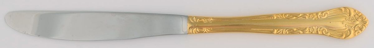 UNF1233 (Stainless, Gold Electroplate) Modern Solid Knife by Unknown Mfg Silver-1