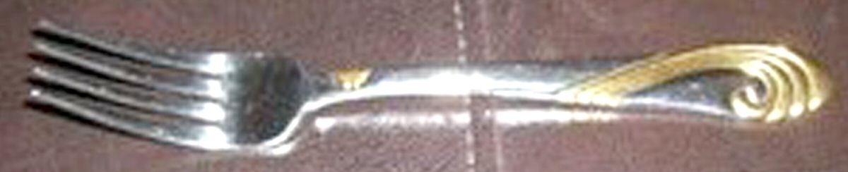 UNF1880 (Stainless, Gold Accent) Fork by Unknown Mfg Silver-1