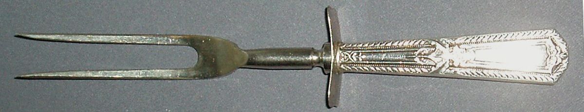 UNF1234 (Sterling) Small Steak Carving Fork with Stainless Prongs by Unknown Mfg Silver-1