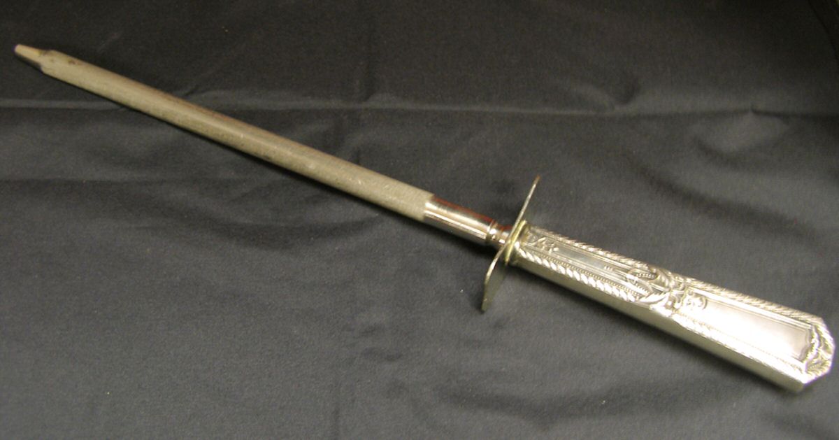 UNF1234 (Sterling) Small Steel Rod Sharpener Knife by Unknown Mfg Silver-1