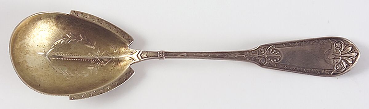 UNF1247 (Sterling) Bright Cut Bowl Sugar Spoon by Unknown Mfg Silver-1