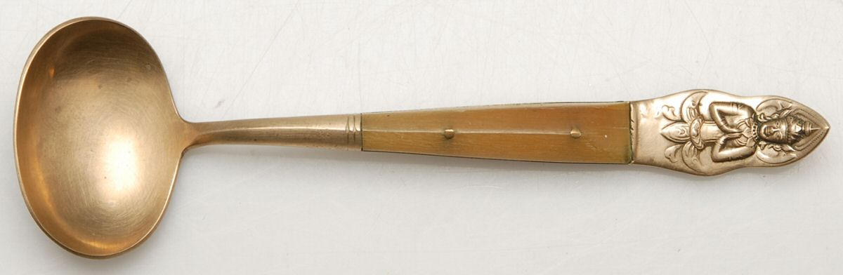 UNF1883 (Brass) Solid Piece Cream Ladle by Unknown Mfg Silver-1